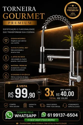 Torneira Gourmet de Cozinha PROMOÇÃO 