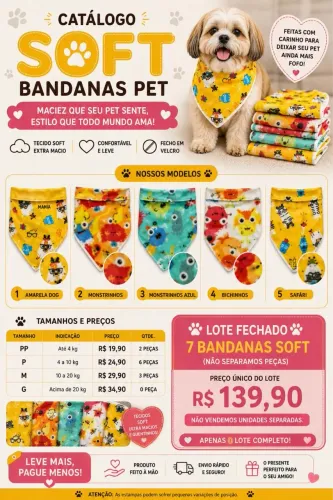 Bandana de Soft- kit com 7 tamanho variados