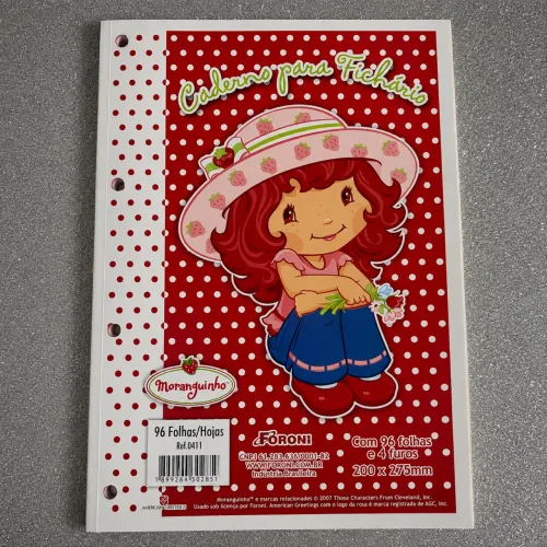 Bloco fichário vintage Moranguinho