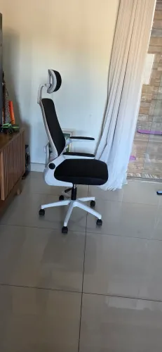Cadeira De Escritório Home Office Ergonômica Blidshop 120kg Branca E Preta