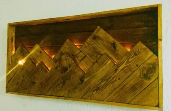 Quadro Decorativo feito de Paletes com Led Comprimento 113cm Altura 57cm, Perguntas Chamar
