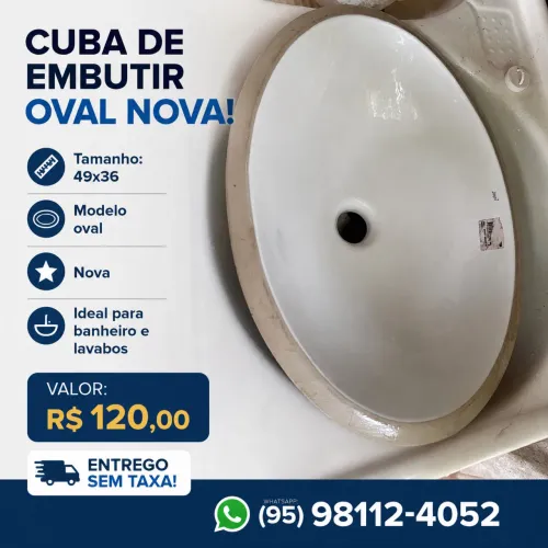 Cuba de embutir oval NOVA.