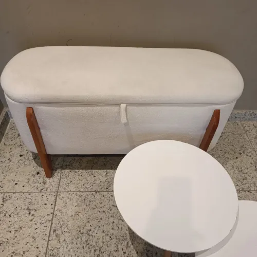banco/baú + 2 mesinhas de decoração 