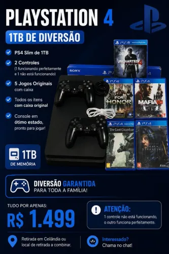 Playstation 4 slim 1 tera.