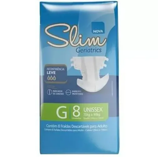 Fralda Slim Geriatrics G - 8 Unidades