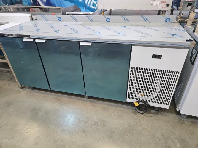 balcão de preparo refrigerado inox 2 metros - novo