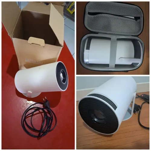 2 projetores portáteis HY300 4K Smart Android, com acesso à Internet e Apps.