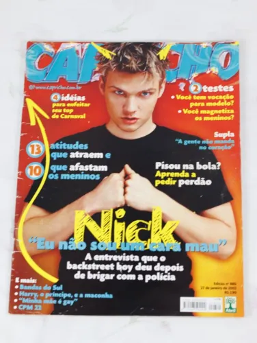 Revista Capricho 2002 Nick Carter Backstreet Boys - Item de fã colecionador