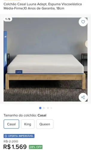 Colchão Casal Lunna Adapt