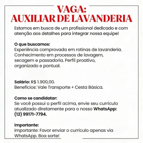Auxiliar de Lavanderia 