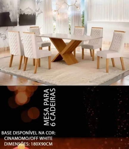 Mesa laqueada com 6 cadeiras nova $2399.99 entrego
