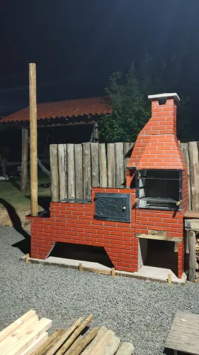 Trio churrasqueira forno fogão a lenha