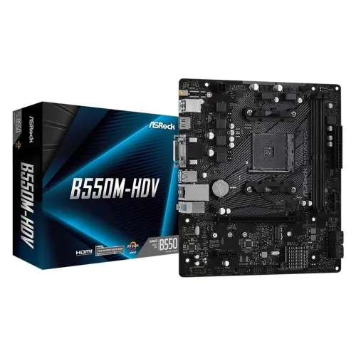 PlacPlaca Mãe ASRock B550M-HDV AM4 DDR4 mATX