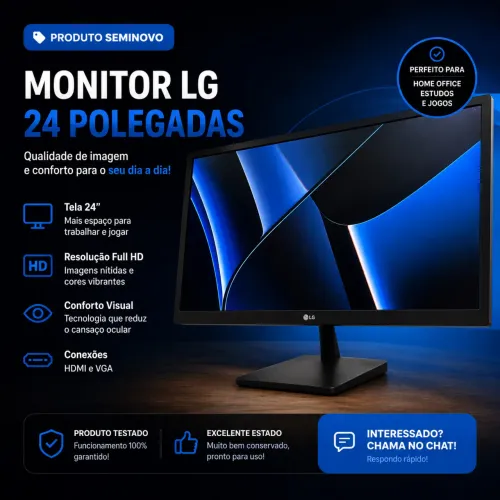 Monitor LG 24? Seminovo - Excelente Estado