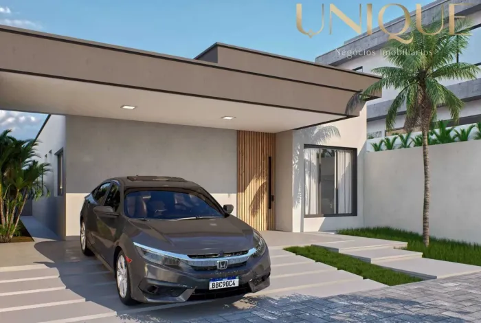 Casa com 3 quartos, sendo dois suítes e duas vagas de garagens no bairro Aruana (casa nova