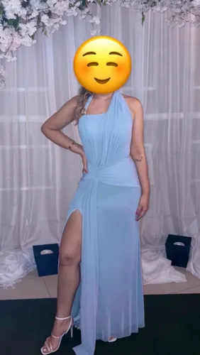 Vestido longo Social - Azul Claro