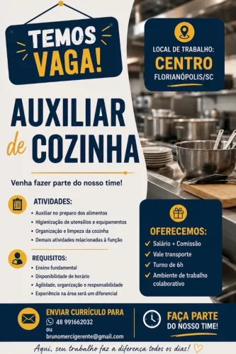 Vaga para Aux. De Cozinha 
