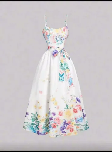 Vestido Branco com estampas 