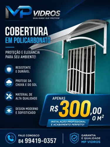 Toldo em policarbonato