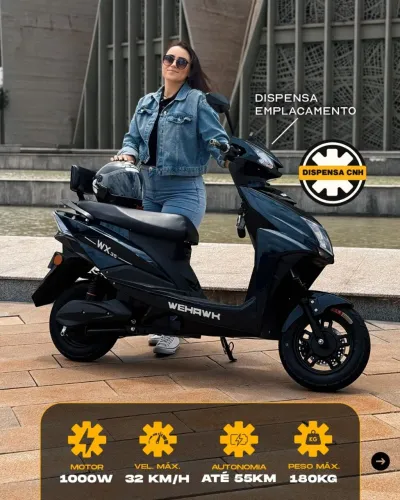 Moto elétrica WEHAWH 1000watts sem CNH