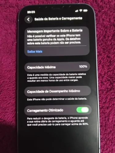 Vendo IPhone 12 cor Violeta 128 GB.
