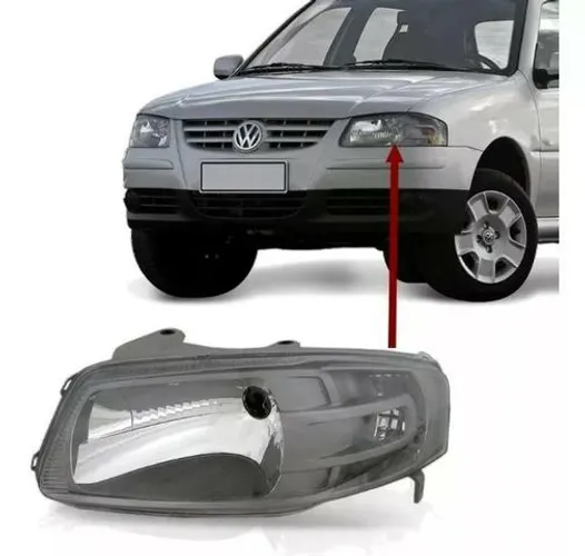 Farol Mascara Cinza VW Gol Parati Saveiro G4 Esquerdo