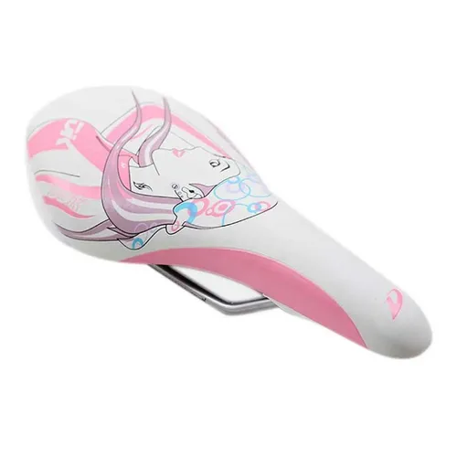 Banco Selim Bicicleta DDK 9005 Feminino Lady 120mm Largura Branco com Rosa 7337