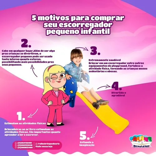 Escorregador pequeno médio grande