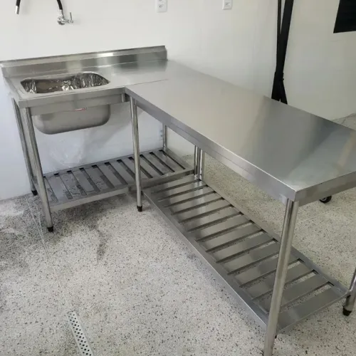 Bancada inox indústrial 