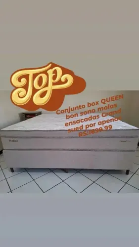 Conjunto box QUEEN bon sono molas ensacadas Grand sued tecido malha fria