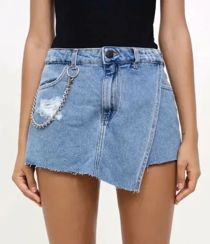 Short saia jeans