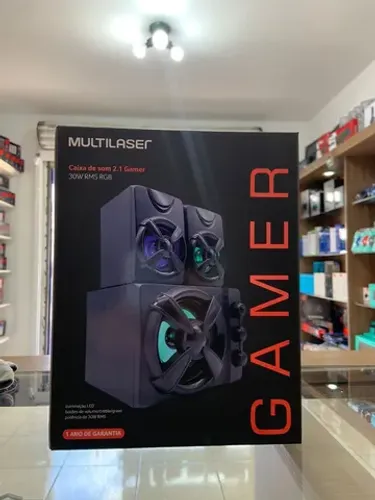 Caixa de Som Multilaser Gamer 2.1 30w RGB sp952 - Parcelamento Sem Juros