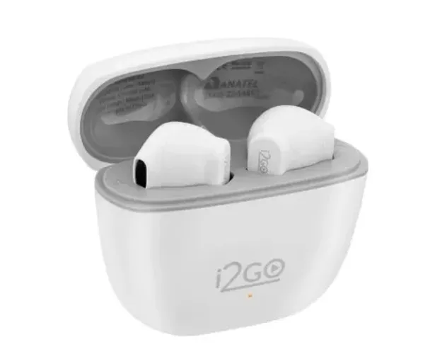 Fone De Ouvido Bluetooth Sem Fio TWS Air Sound Go 2.0 i2GO com Estojo De Carregamento - i2