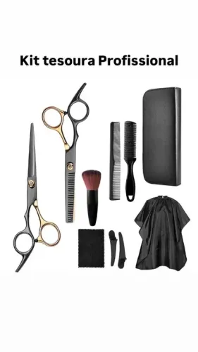 Kit Tesoura + Capa Para Barbearia - Completo para Profissionais!