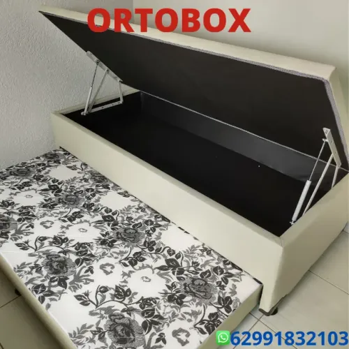Cama Box Baú Solteiro com auxiliar na espuma D28 selada