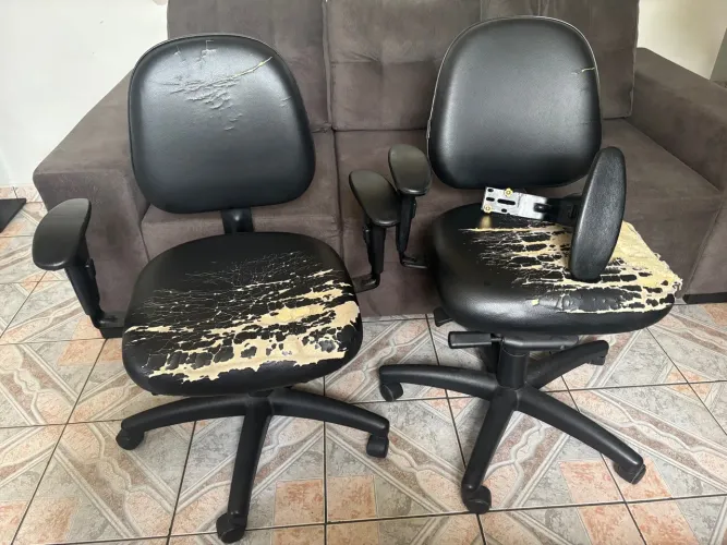 Peças Cadeiras Executivas Escritório Usadas Estofado danificado Conforme Imagens