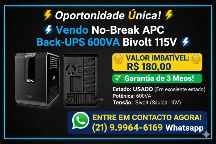 Nobreak 600va APC bivolt usado
