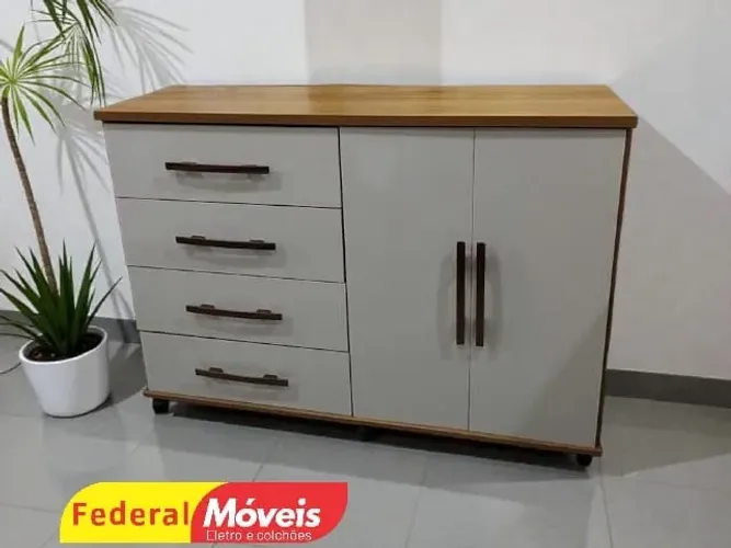 COMODA BRANCA 4 GAVETAS 2 PORTAS (ENTREGA HOJE)