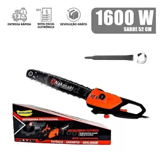 Motosserra Elétrica Nakasaki 1600W Sabre 40cm