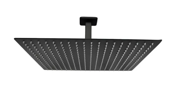 Ducha preta 40x40 cm quadrado inox