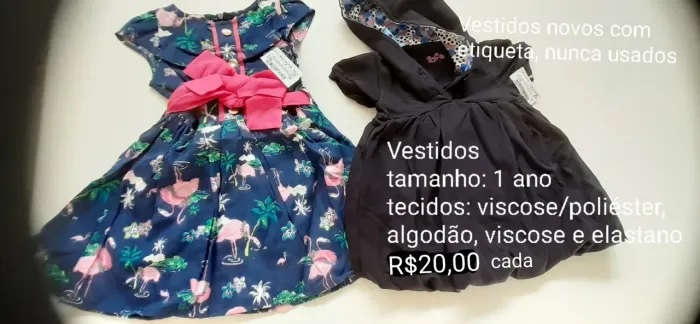 Vestidos infantis - novos com etiqueta