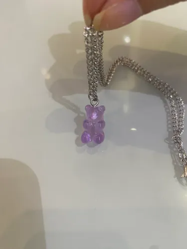 Colar ursinho de goma roxo