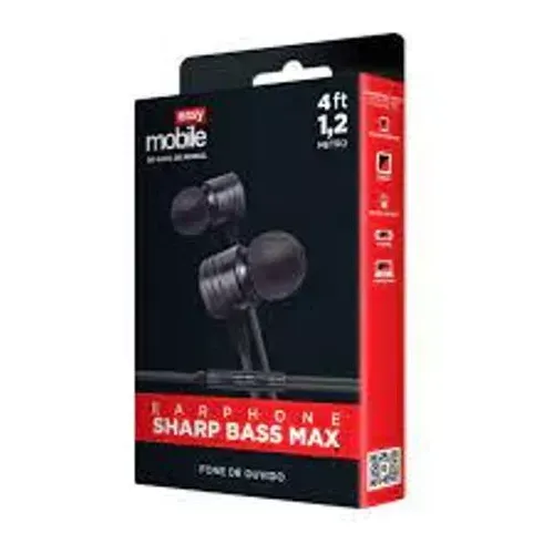 Fones De Ouvido Easy Mobile Sharp Bass Max Preto