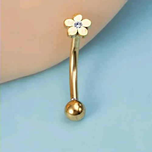 Piercings Barbell de Flor para Perfuração na Sobrancelha e Rook