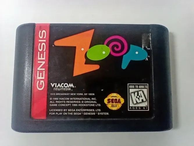 Cartucho Original para Mega Drive Zoop - Conservado e Funcionando
