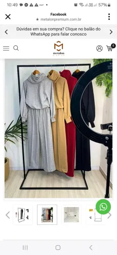 Araras de roupa 1,80x1,00 metalon 20x20 em metal * zap catálogo