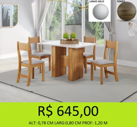 mesa com 4 cadeiras super reforçada -  compre hoje e receba amanhã 