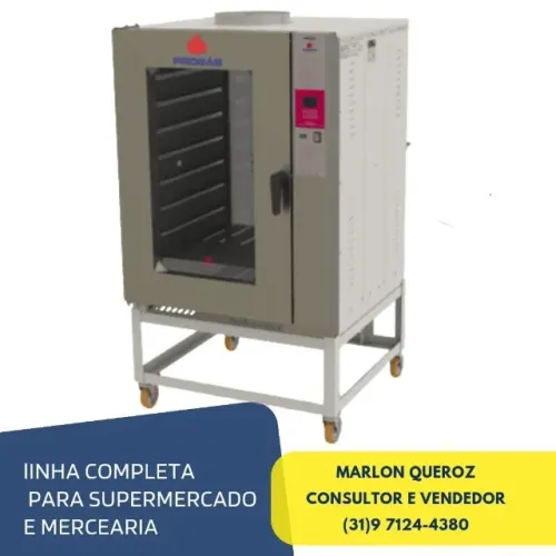 Forno Turbo A Gás 8 Esteiras Progás Novo Bivolt