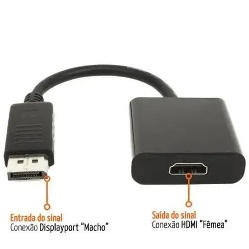 Adaptador Conversor Displayport Macho Para Hdmi Fêmea