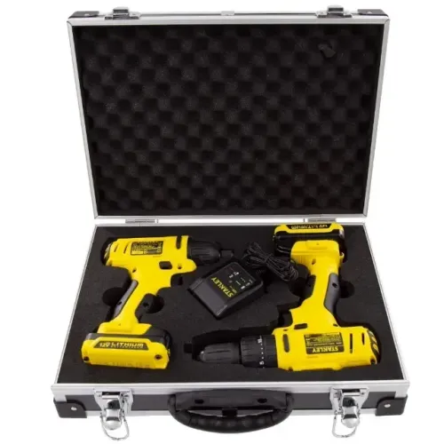 COMBO FURADEIRA C/IMPACTO+CHAVE DE IMPACTO STANLEY C/2BAT 12V MALETA